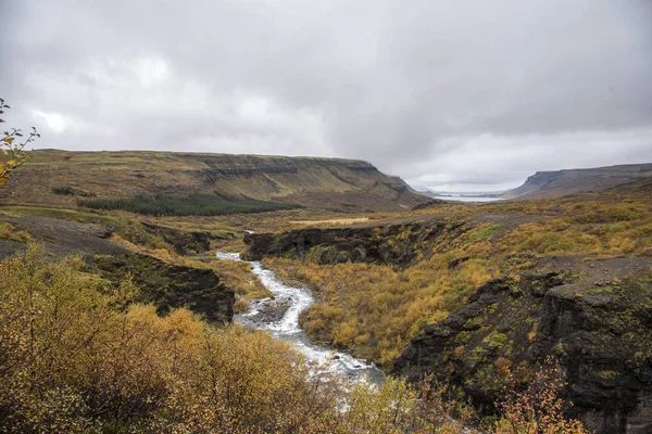 Senderismo Islandia Segunda Cascada Más Alta Glumur — Foto de Stock