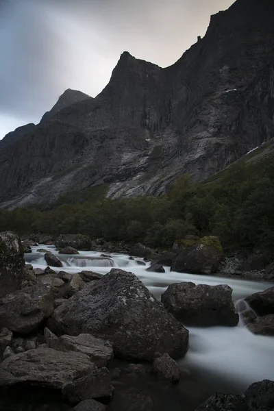 Troll Wall Face Rocha Vertical Mais Alta Europa — Fotografia de Stock