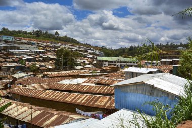 Kenya, Nairobi 'deki Kibera gecekondu mahallesi manzarası