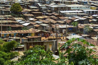 Kenya, Nairobi 'deki Kibera gecekondu mahallesi manzarası