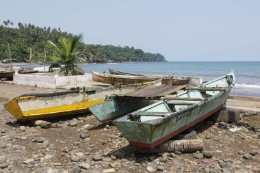 Fahişe köyü Ribeira Afonso, Sao Tome ve Principe, Afrika'nın sahilde