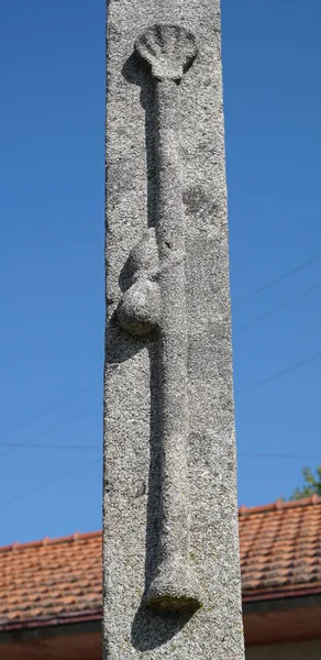 Waymark, Camino de Santiago, Portugal, Europa — Fotografia de Stock