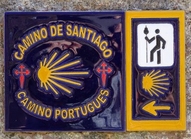 Pilgrimage on the Camino de Santiago trail, Portugal clipart