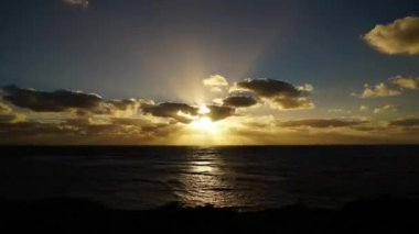 Zaman sukut günbatımı sahil Batı Avustralya üzerinde büyük okyanus