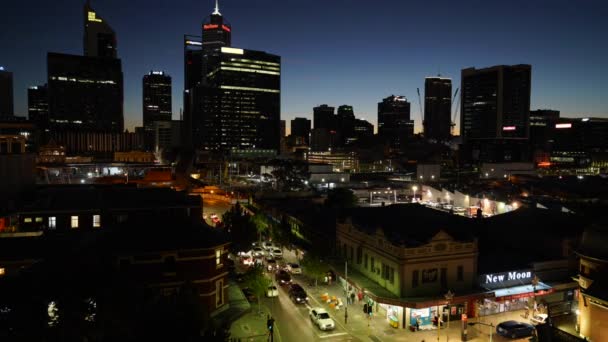 Perth Australië Februari 2018 Tijd Ronden Video Van Skyline Van — Stockvideo