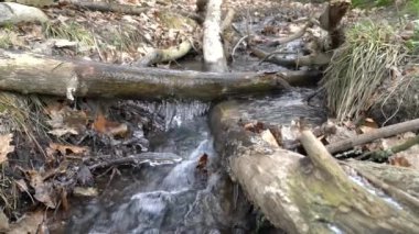 Su, dere buz sarkıtları ile geçişli