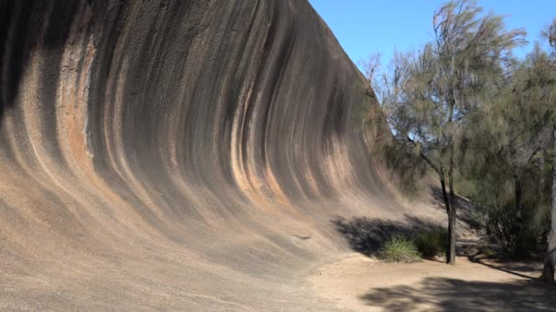 Spektakulära Wave Rock Berömda Place Outbacken Western Australia — Stockvideo