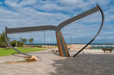 Esperance, Avustralya - 30 Ocak 2018: Balina fin, şehir, Esperance üzerinde 30 Ocak 2018 Batı Avustralya'da bir işareti