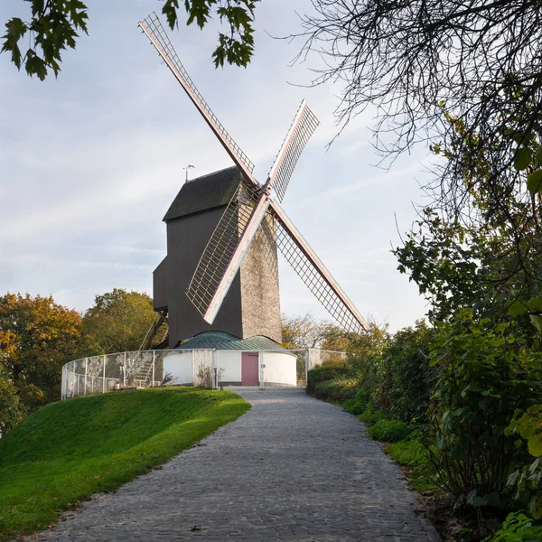Historic windmill, Bruges, Belgium — Stok fotoğraf