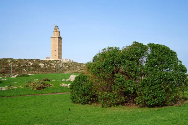 Faro Storico Romano Torre Hercules Punto Riferimento Coruna Galizia Spagna — Foto Stock