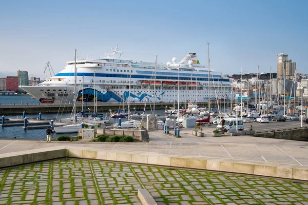 Coruna España Febrero 2020 Crucero Aida Cara Puerto Coruña Capital — Foto de Stock