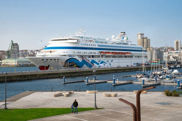 Coruna España Febrero 2020 Crucero Aida Cara Puerto Coruña Capital — Foto de Stock