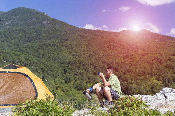 Camping on the mountain top. — Stock Photo, Image