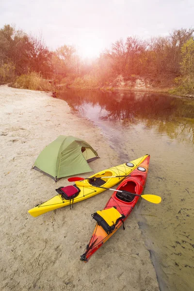 Camping på stranden. — Stockfoto