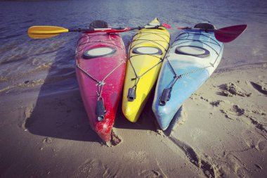 Kayak.A çift Hilal Lake olimpik Park, ABD üzerinde Kayak