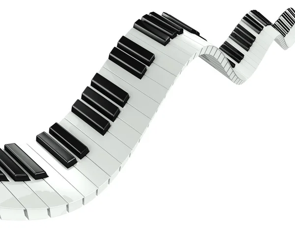 3d Fluid piano keyboard — Stock Photo, Image