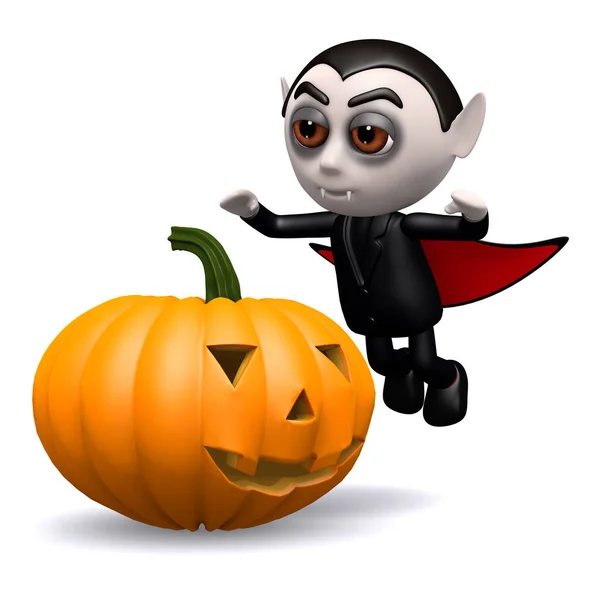 3d Dracula pumpkin — Stock Photo, Image