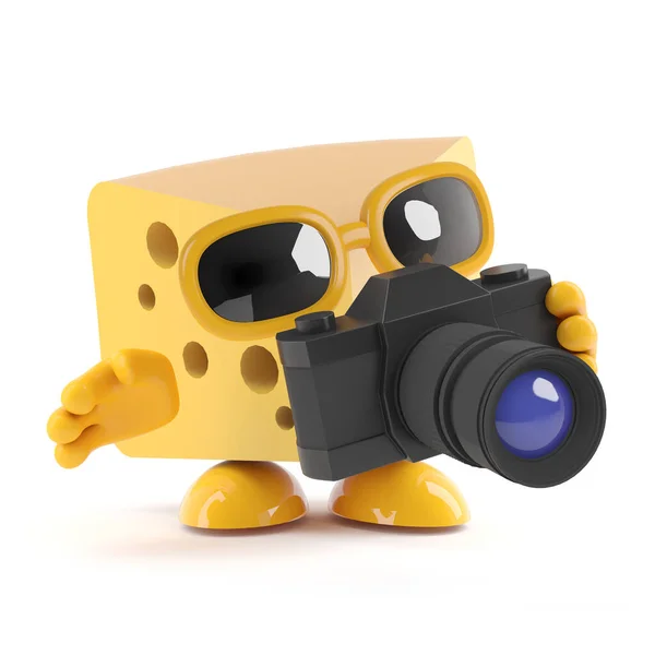 Fotógrafo de queso 3d — Foto de Stock