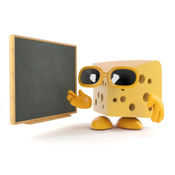 3D-ost undervisar på svarta tavlan — Stockfoto