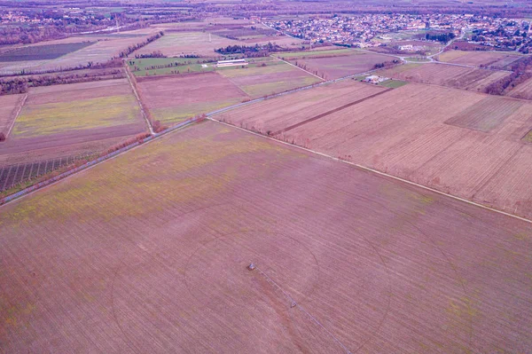 Crop Circles Vole Pistes Vue Par Drone — Photo