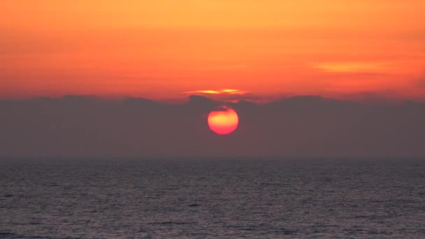 Sunset Sea Beach, zonsopgang op de kust, Oceaan bij zonsondergang in de zomer, schemering — Stockvideo