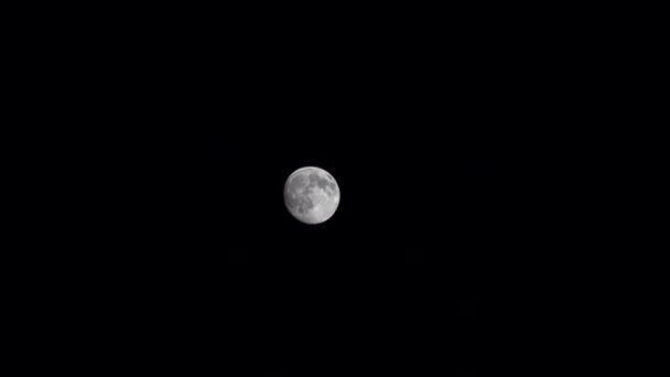 4K Full Moon Rises by Night Sky Timelapse, Halloween Moonset View — Stok Video
