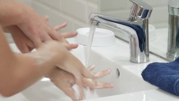Händewaschen Desinfektion Bei Coronavirus Pandemie Desinfektionsmittel Krankenhäusern Bei Covid Krankheit — Stockvideo