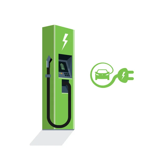 Estação de carregamento para carro elétrico — Vetor de Stock