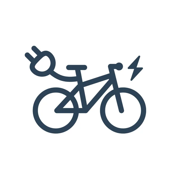 Изолированная электрогородская велосипедная линейная векторная икона — стоковый вектор