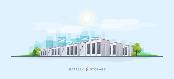 System przechowywania dużych baterii — Wektor stockowy