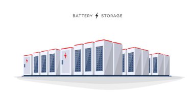 Isolated Large Battery Cloud Storage System clipart