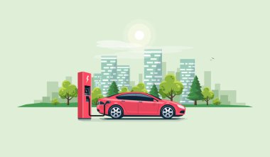 Elektrikli araç şarj istasyonu şehir ile şarj