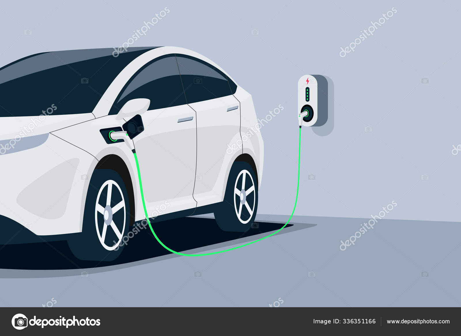 Chargement de voiture électrique dans la maison de garage