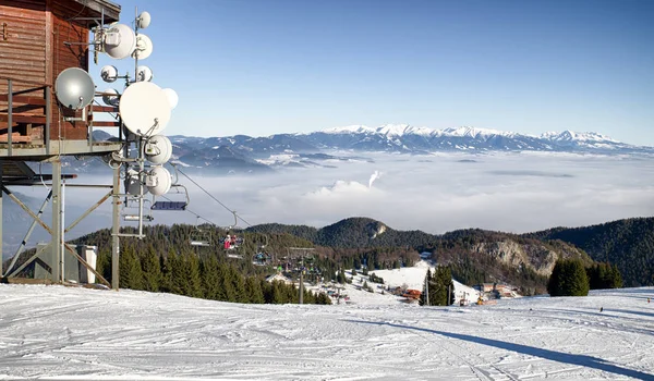 Station de ski Malino Brdo en Slovaquie. Hautes tatras sur backround — Photo