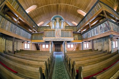 İç ahşap eklem kilise Svaty Kriz, Slovakya