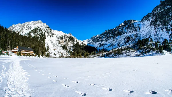 Lac gelé Popradske pleso à High Tatras, Slovaquie — Photo