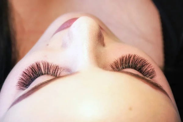 Artificial lashes. eyelash extension. — Stock Photo, Image