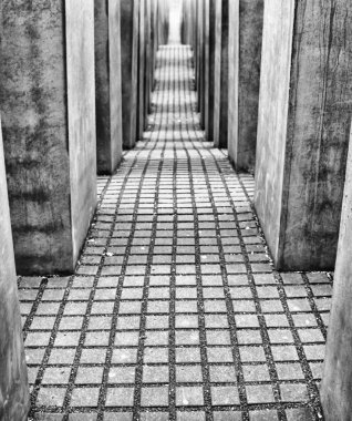 Labirent üzerinden Holocaust memorial, Berlin, Almanya