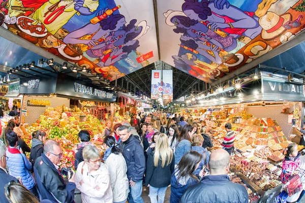 La Boquiera - famoso mercado en Barcelona, España —  Fotos de Stock