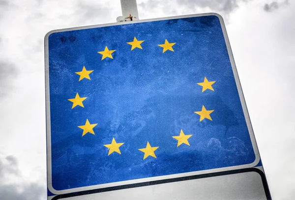 Brexit. Büyük Britanya'nın yıldızı olmadan Avrupa Birliği bayrağı — Stok fotoğraf