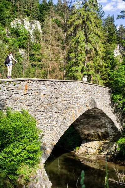 Köprüde yürüyen kadın