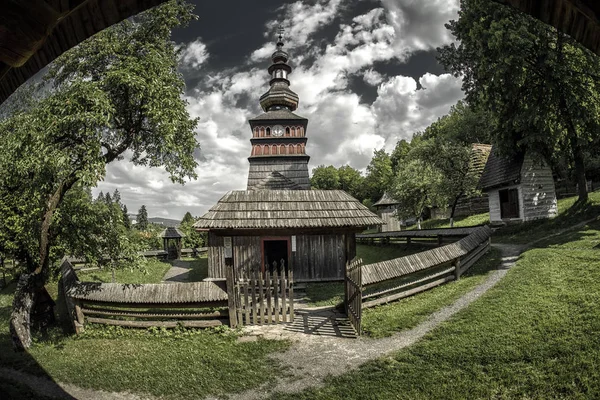 Wooden church in museum Mikulasova in museum, Slovakia — Stock Photo, Image