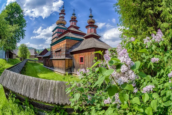 Wooden church in museum Mikulasova in museum, Slovakia — Stock Photo, Image