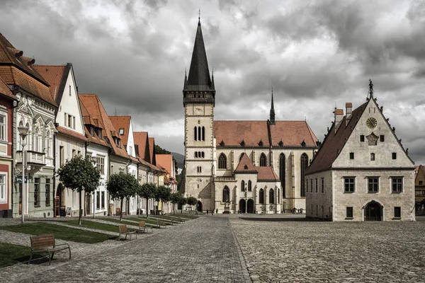 Historic square in Unesco town Bardejov, Slovakia — Stock Photo, Image