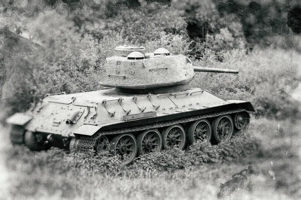 Tanque ruso T-34 de la Segunda Guerra Mundial, Eslovaquia — Foto de Stock