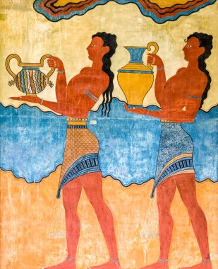 Wall painting at Knossos palace, Crete - Greece clipart