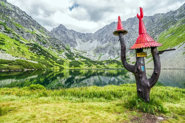 Krásné letní jezero v horách. Vysoké Tatry, Slovensko — Stock fotografie