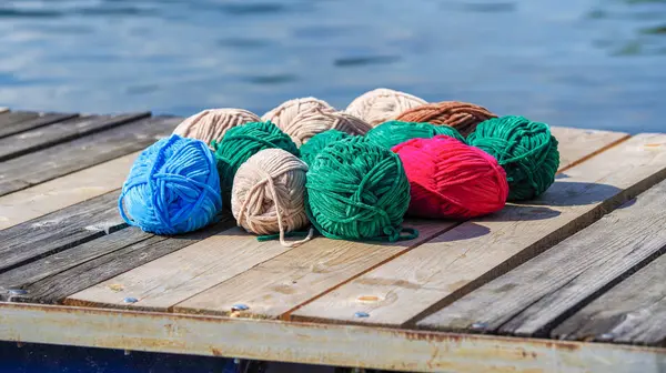 Colorful balls of wool — Stock Photo, Image