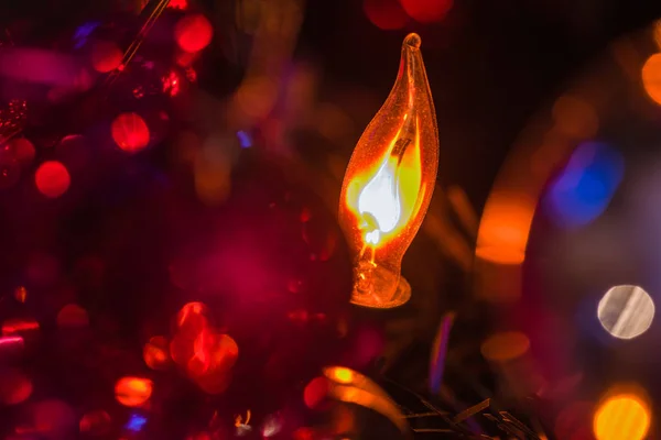 Ljus på julgran — Stockfoto