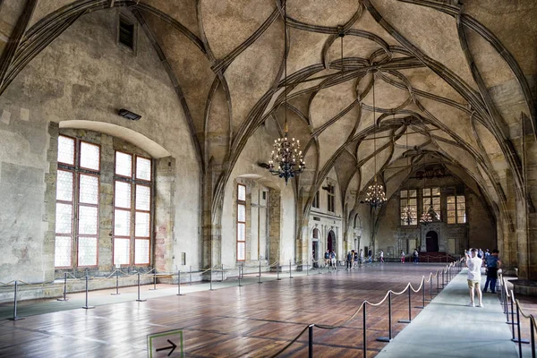 Sala Vladislav nel Vecchio Palazzo Reale, Praga - Repubblica Ceca — Foto Stock